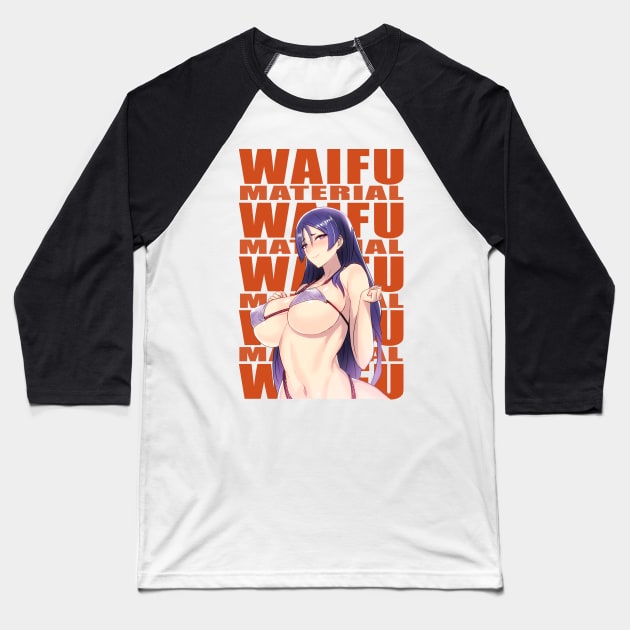 Underboob Waifu Material 17 Waifu Baseball T Shirt TeePublic